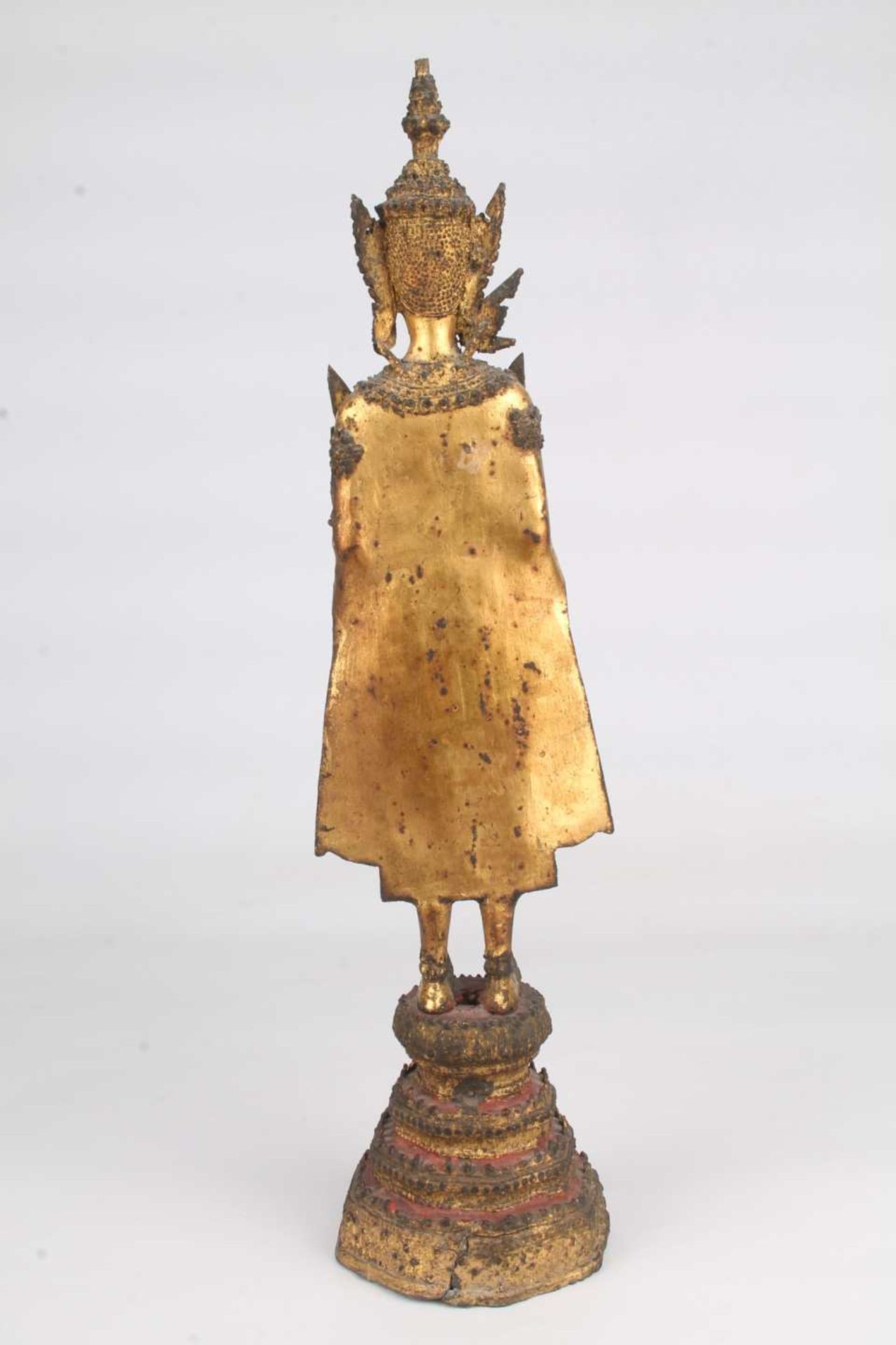 Thailand Bronze stehender Bronze Buddha, bronze standing buddha sculpture, - Bild 3 aus 7