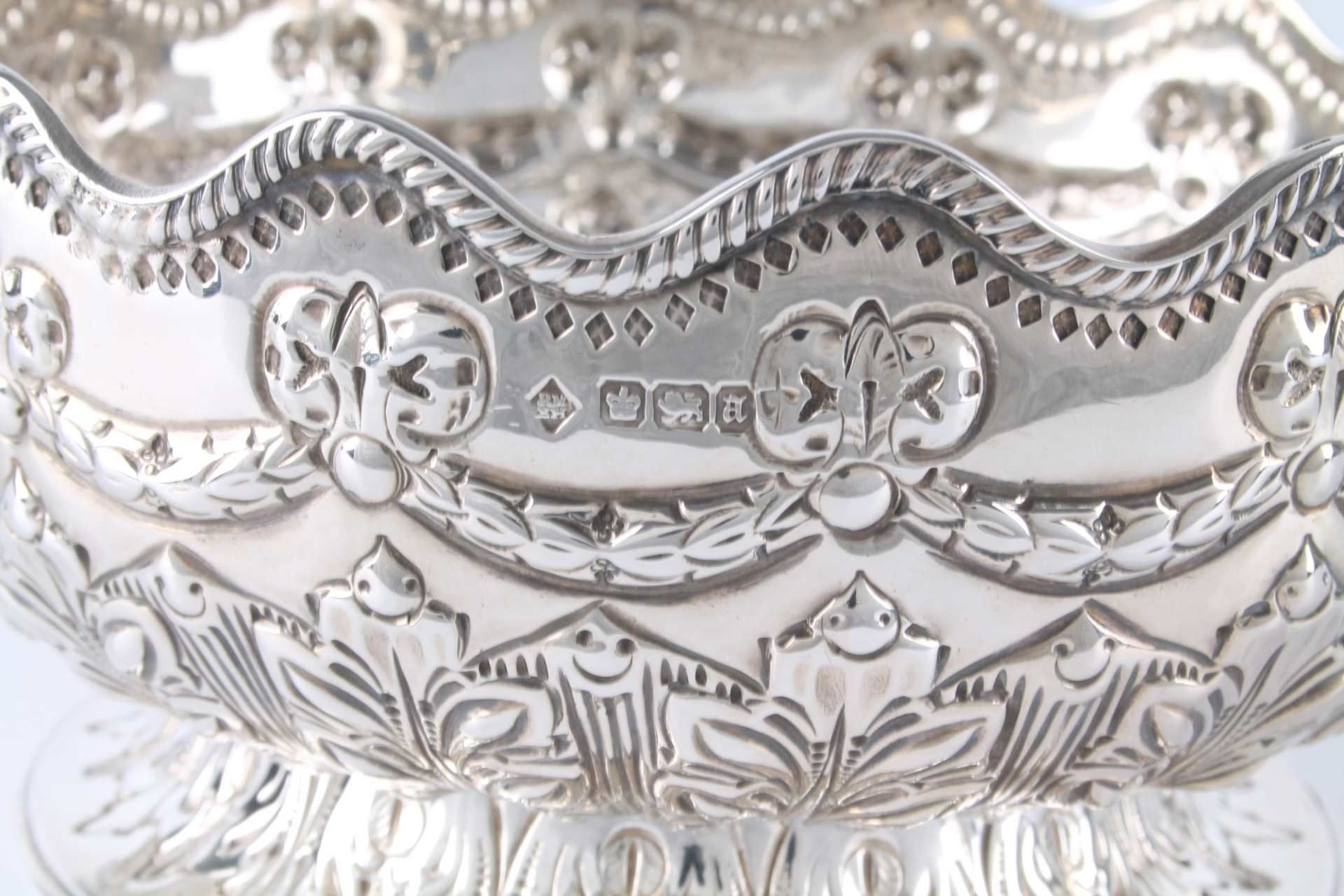 England 925 Silber Schale von 1893, sterling silver bowl art nouveau, - Image 3 of 4