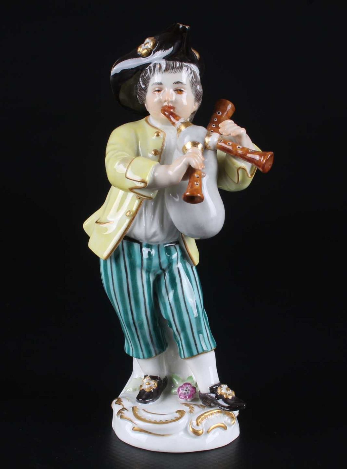 Meissen Gärtnerkind mit Dudelsack, gardeners child with bagpipe,