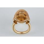 585 Goldring mit Citrin, gold ring,