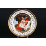 Leda mit dem Schwan - Teller um 1900, Leda and the swan, collection plate,