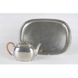 Just Andersen Denmark - Art-Deco Teekanne und Tablett, tee pot and tray,