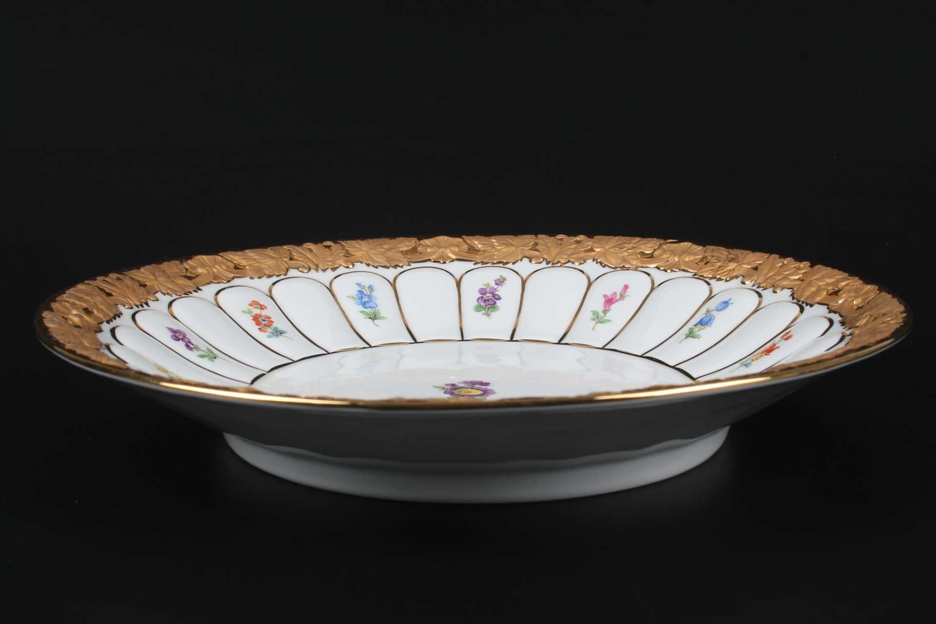 Meissen X-Form Streublümchen große Prunkschale, porcelain bowl, - Image 4 of 6