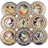 Rosenthal 9 Weihnachtsteller 1974-1982, christmas plates,