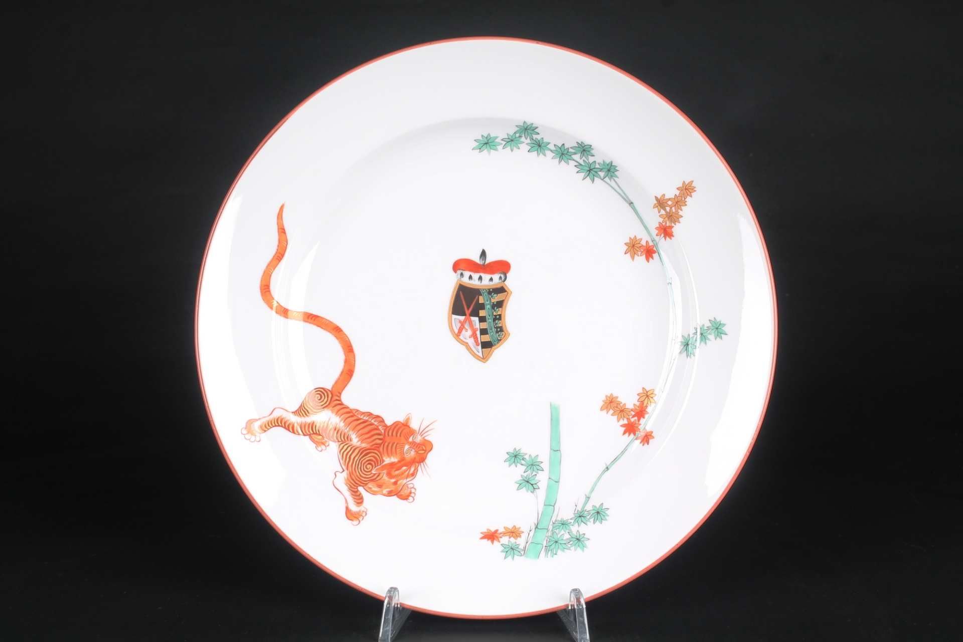 Meissen Teller - Roter Löwe mit Wappen, collection plate,