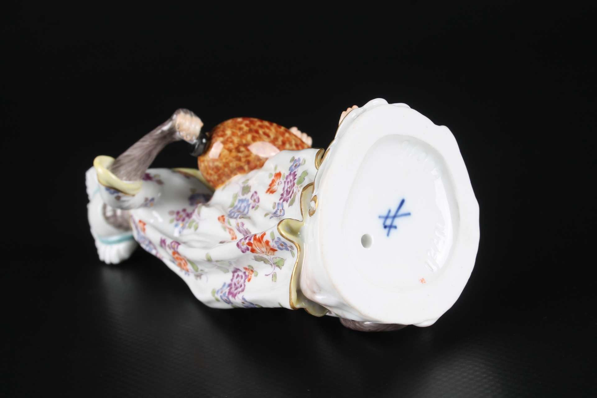 Meissen Drehleierspielerin aus der Affenkapelle, hurdy gurdy player monkey chapel, - Image 6 of 6