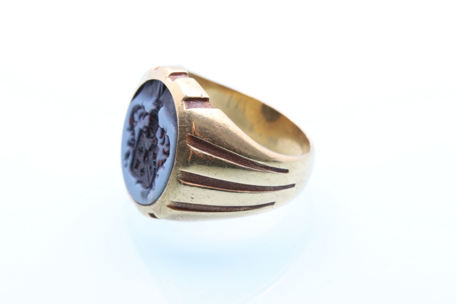 Massiver 585 Gold Siegelring, gold seal ring, - Image 3 of 6