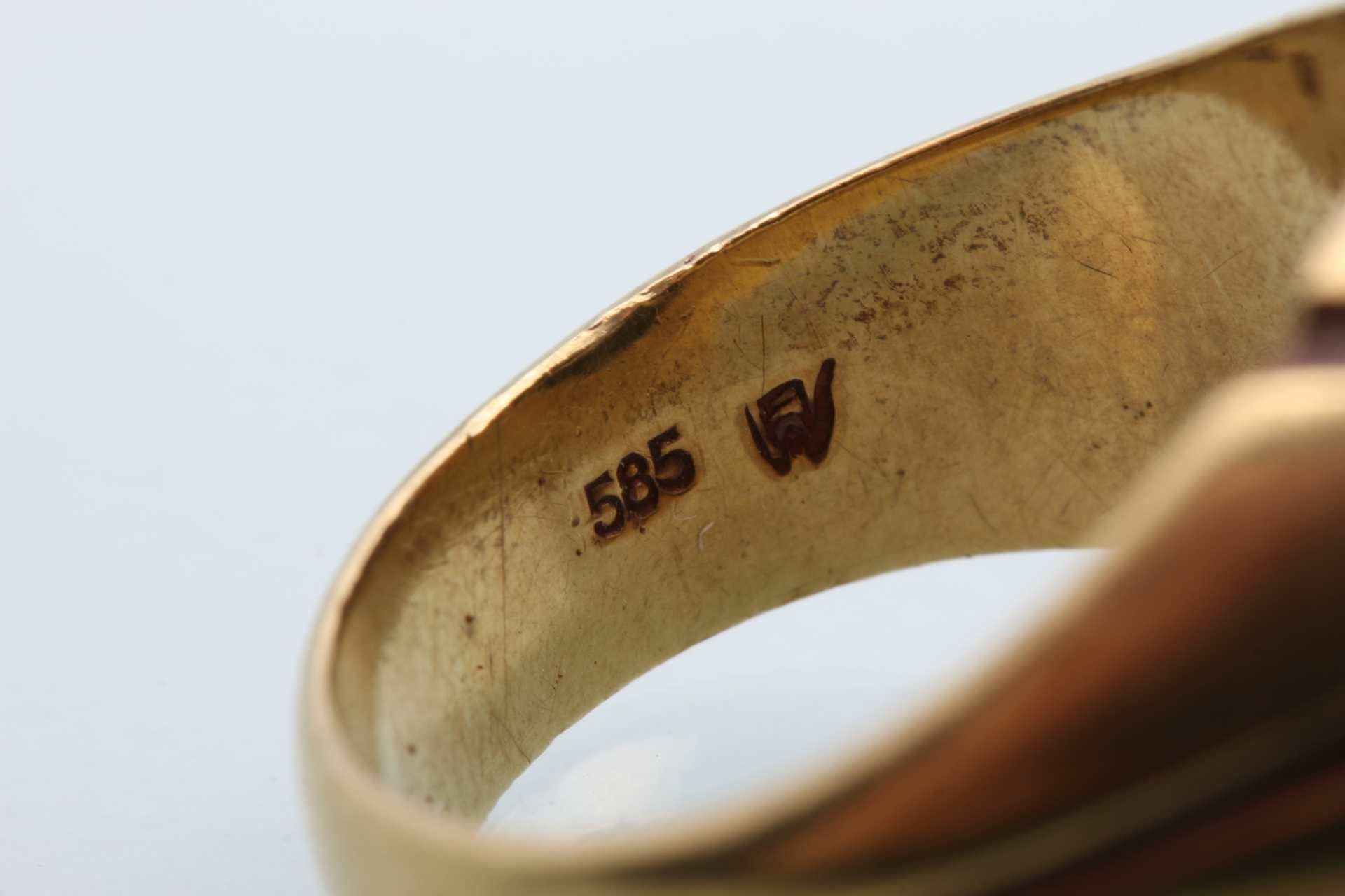 Massiver 585 Gold Siegelring, gold seal ring, - Image 6 of 6