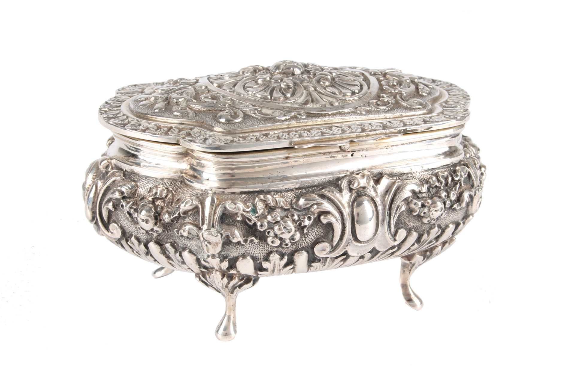 800 Silber Schmuckdose, silver jewelry box art nouveau,