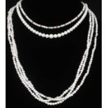 3 Perlenketten mit 585 Goldverschluss, pearl necklace gold lock,