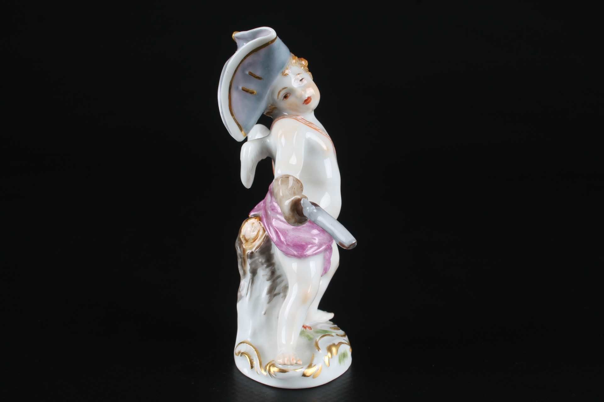 Meissen Verkleidete Amorette mit Pistole, disguised cupid with pistole, - Bild 4 aus 6