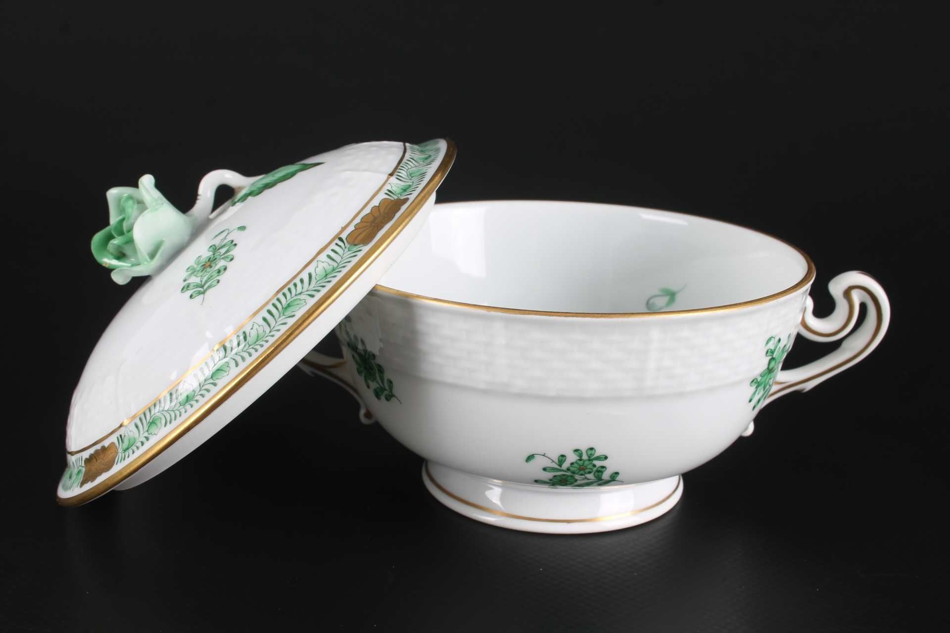 Herend AV Apponyi Vert - 6 Suppengedecke, 6 soup cups, - Image 3 of 5