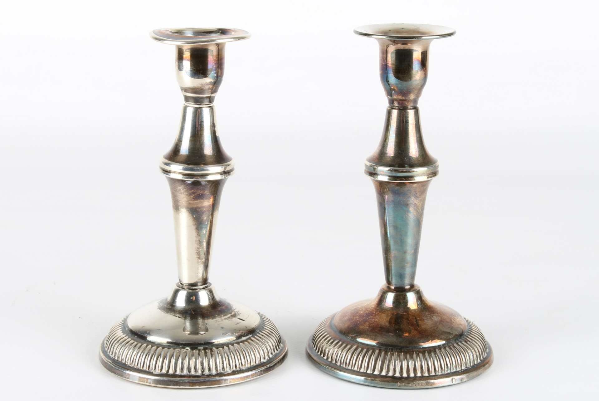830 Silber Leuchterpaar, Dänemark, pair of silver candlestands,