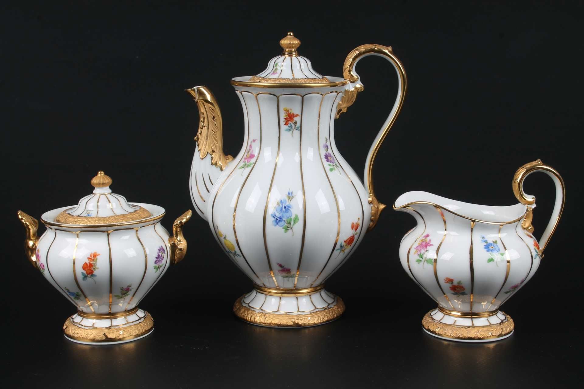 Meissen X-Form Streublümchen Kaffeekern, coffee set,