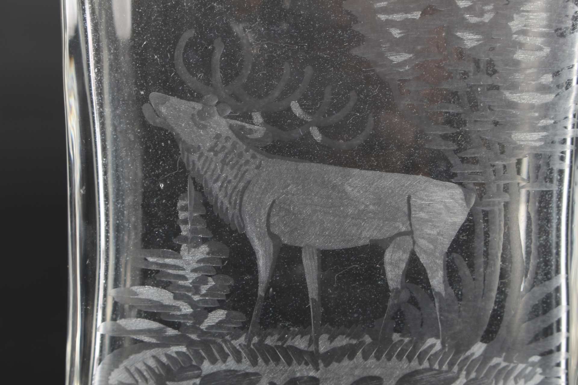 800 Silber Kristallkaraffe mit Jagdmotiv, carafe with deer motive silver, - Image 6 of 8