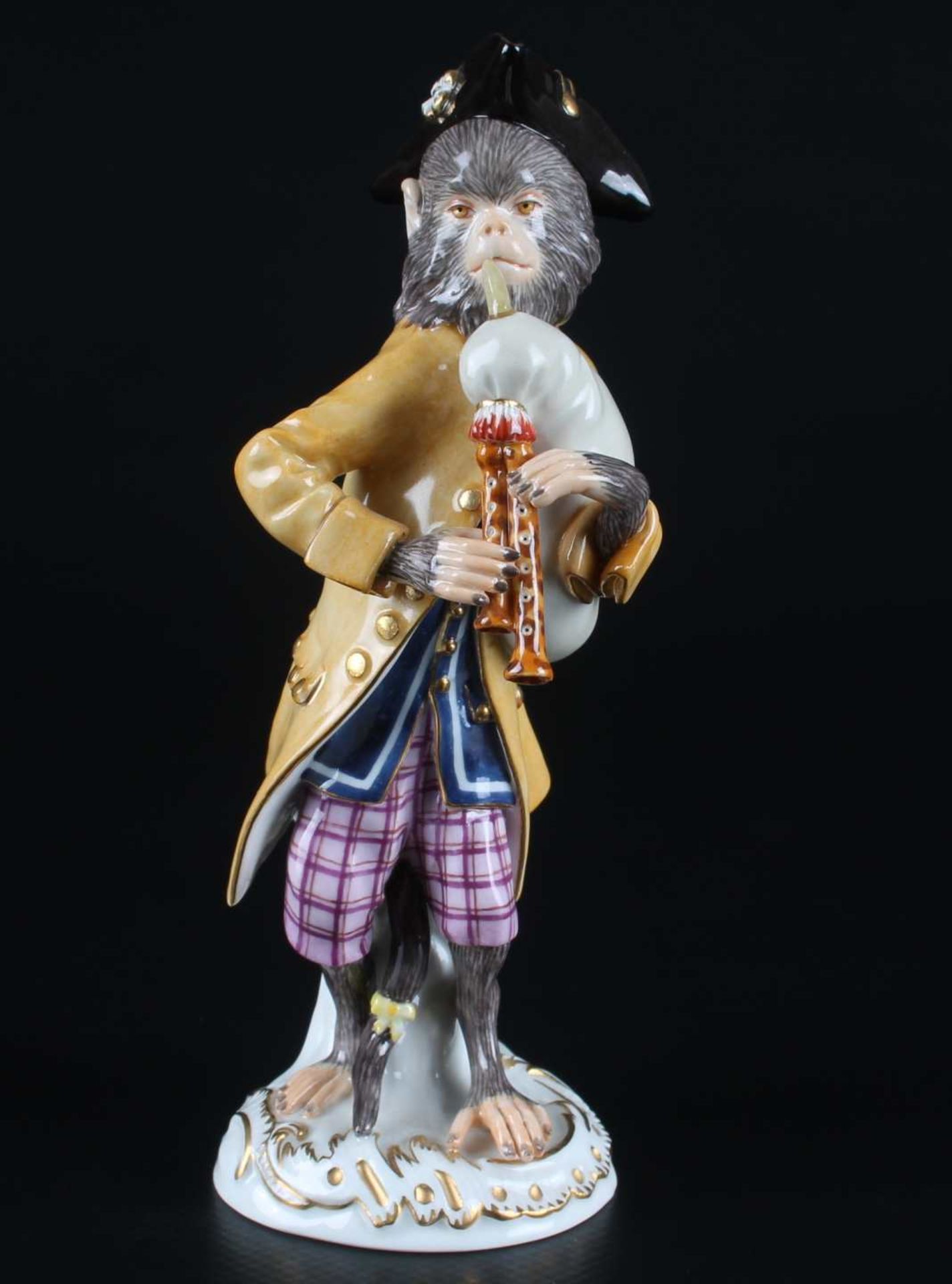 Meissen Dudelsackpfeifer aus der Affenkapelle, bagpiper monkey chapel,