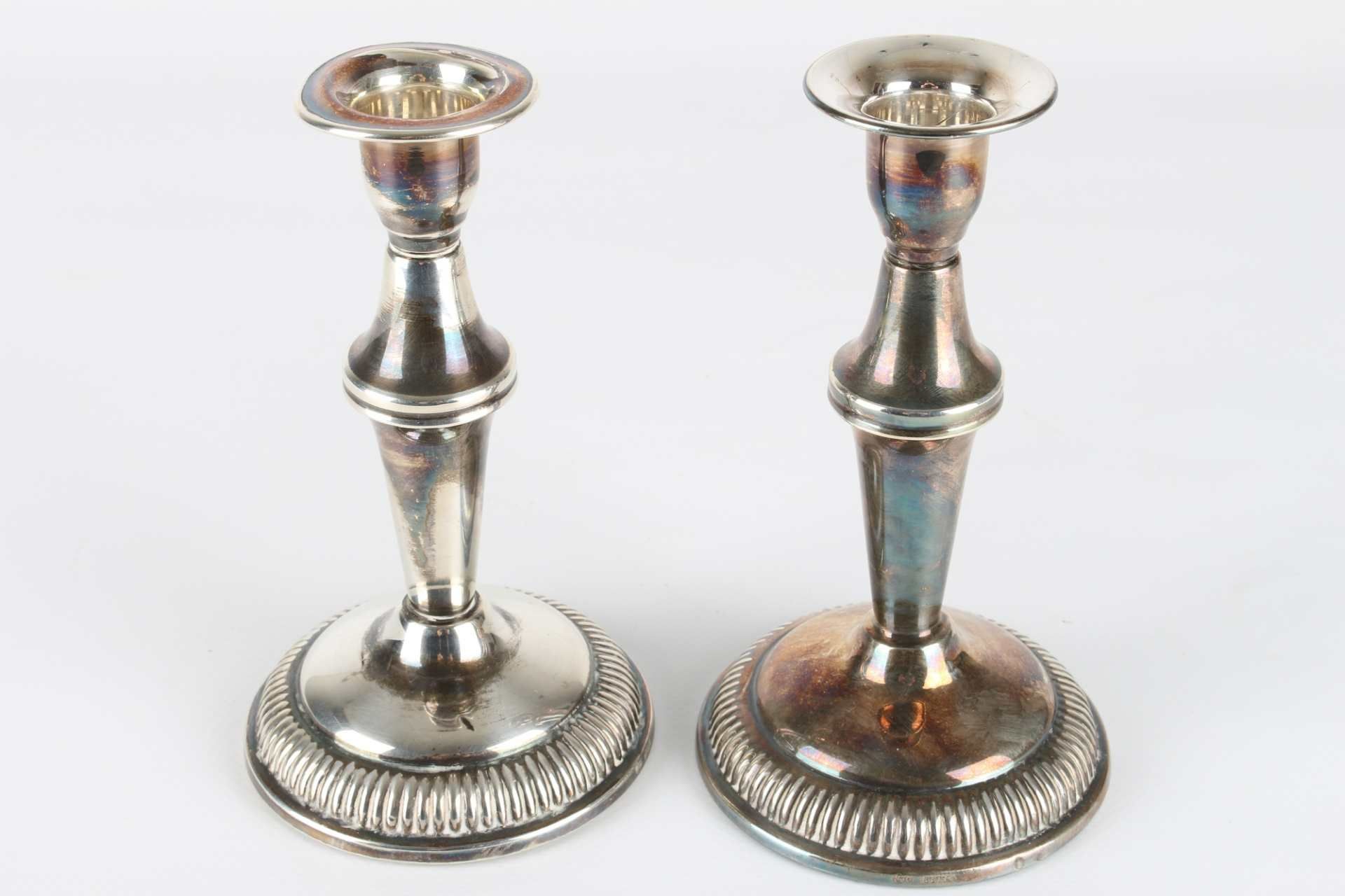 830 Silber Leuchterpaar, Dänemark, pair of silver candlestands, - Image 2 of 6