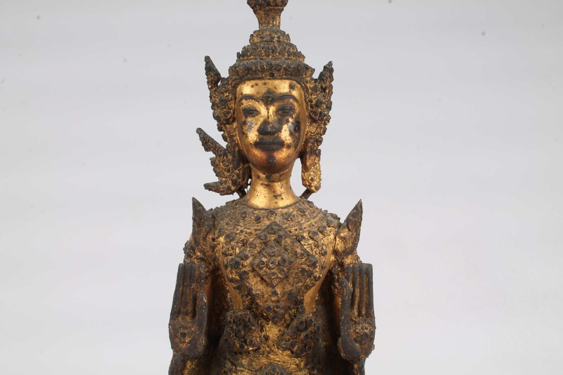 Thailand Bronze stehender Bronze Buddha, bronze standing buddha sculpture, - Bild 5 aus 7