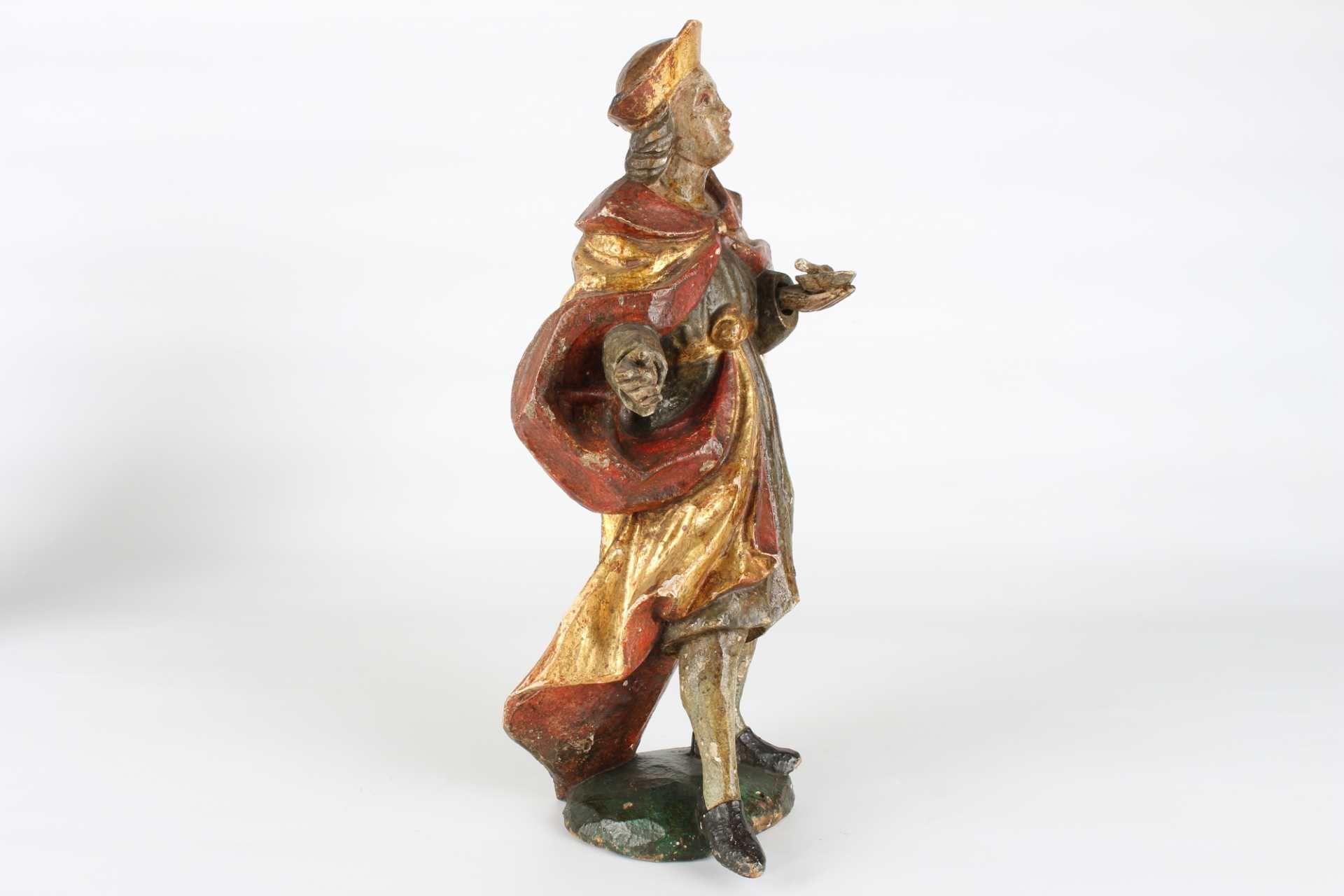 19. Jahrhundert, zwei Heiligenfiguren Kosmas und Damian, wooden saint figures 19th century, - Image 7 of 10