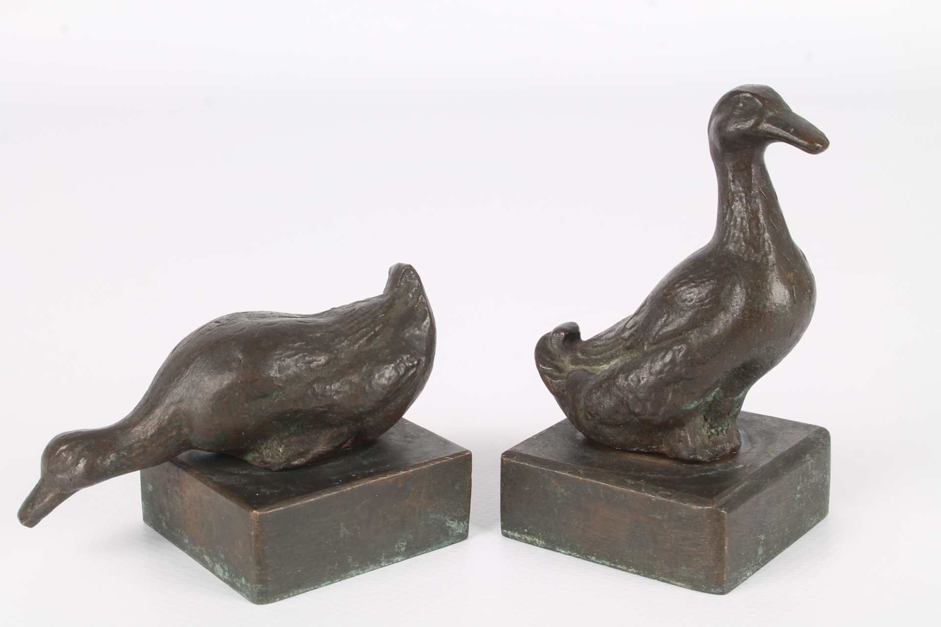 Bronzen - Entenpaar, pair of ducks, - Image 3 of 4