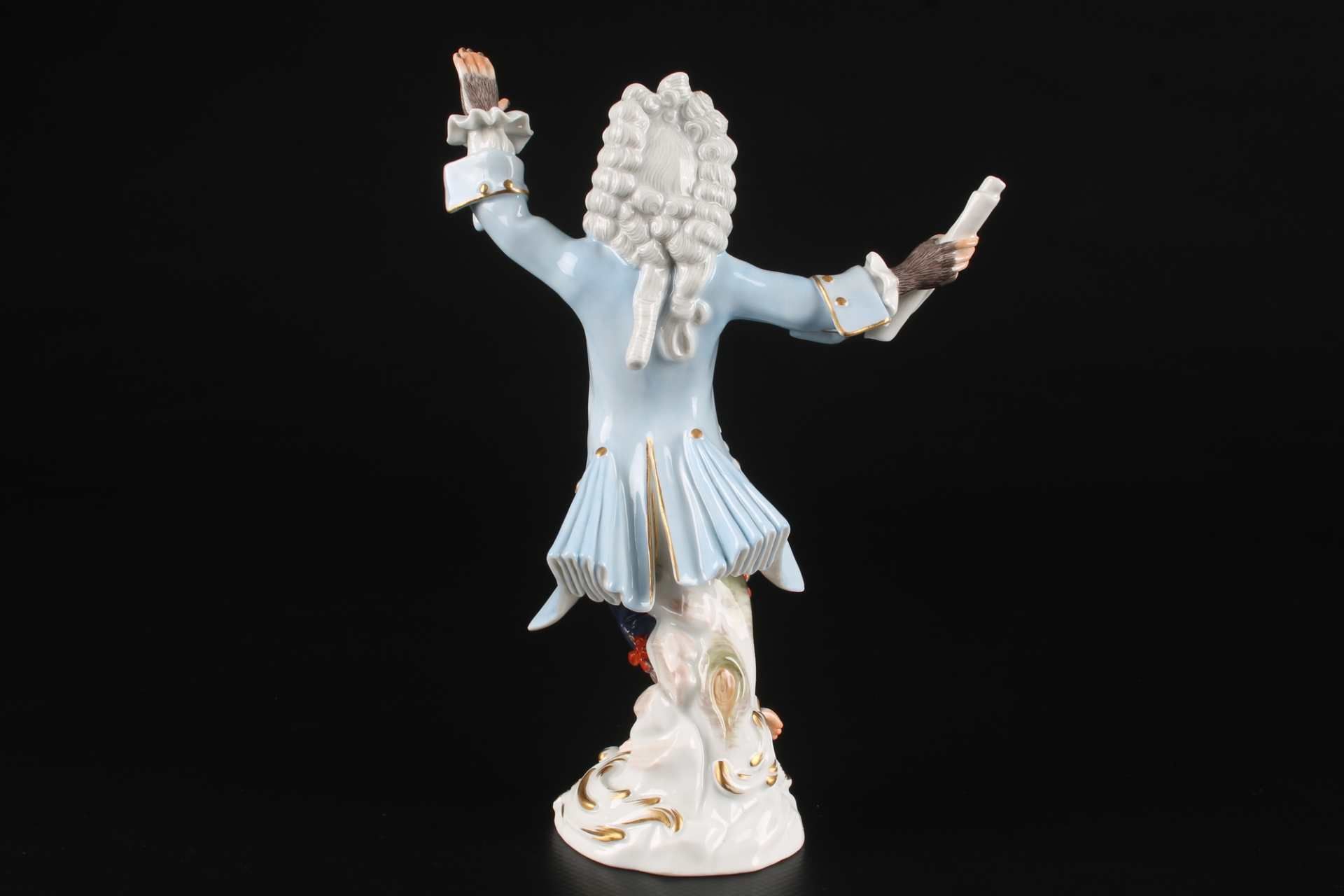 Meissen Kapellmeister mit Notenpult aus der Affenkapelle, chapelmaster with note desk monkey chapel, - Image 4 of 9