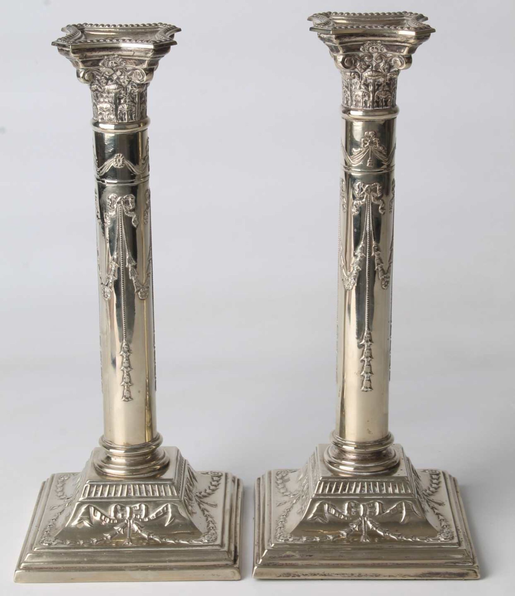 Silber Leuchterpaar, pair silver candlestands, - Image 4 of 8