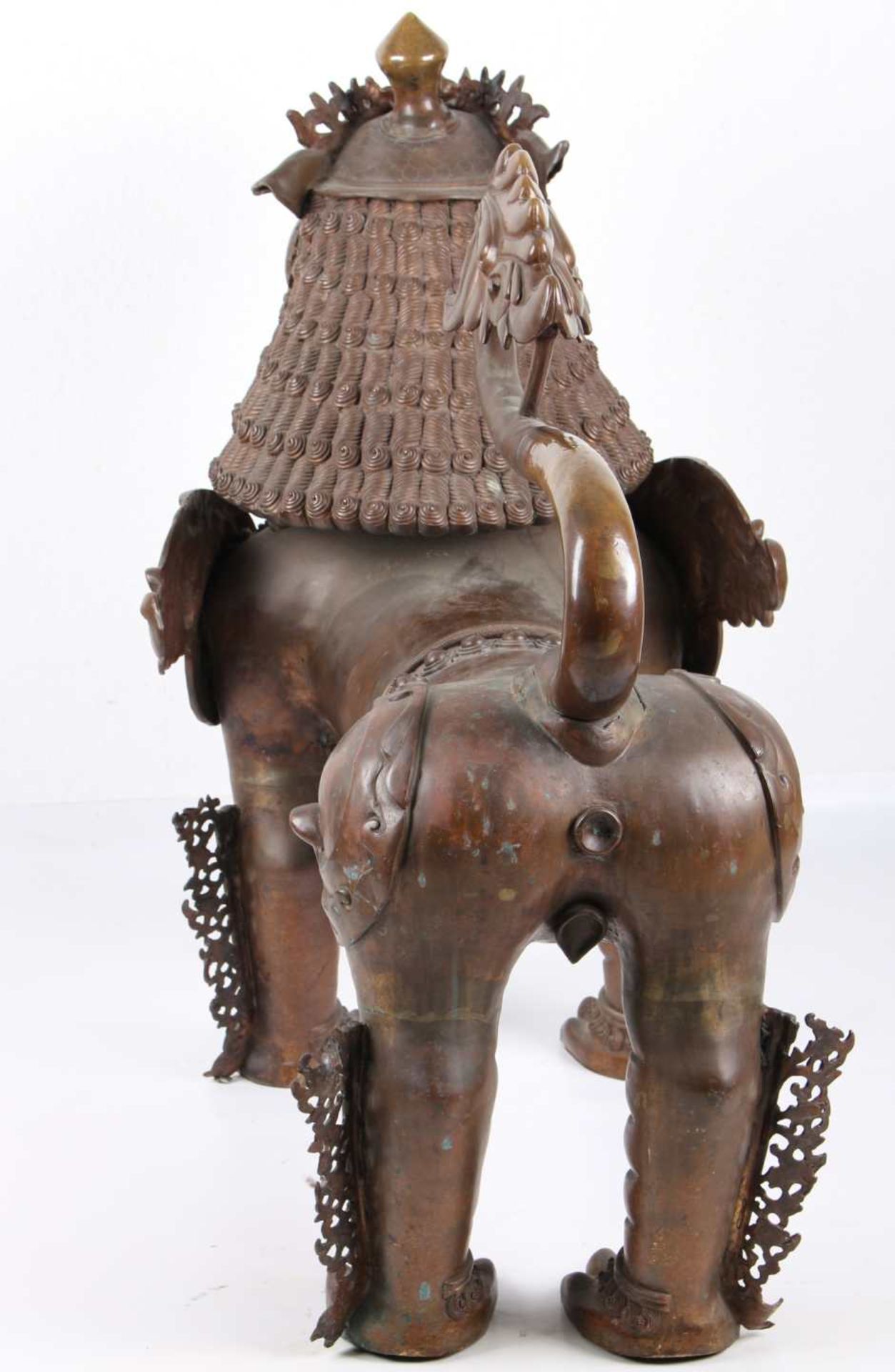 China Bronze riesiger Fu-Hund Wachterlöwe, chinese bronze foo dog, - Bild 7 aus 8