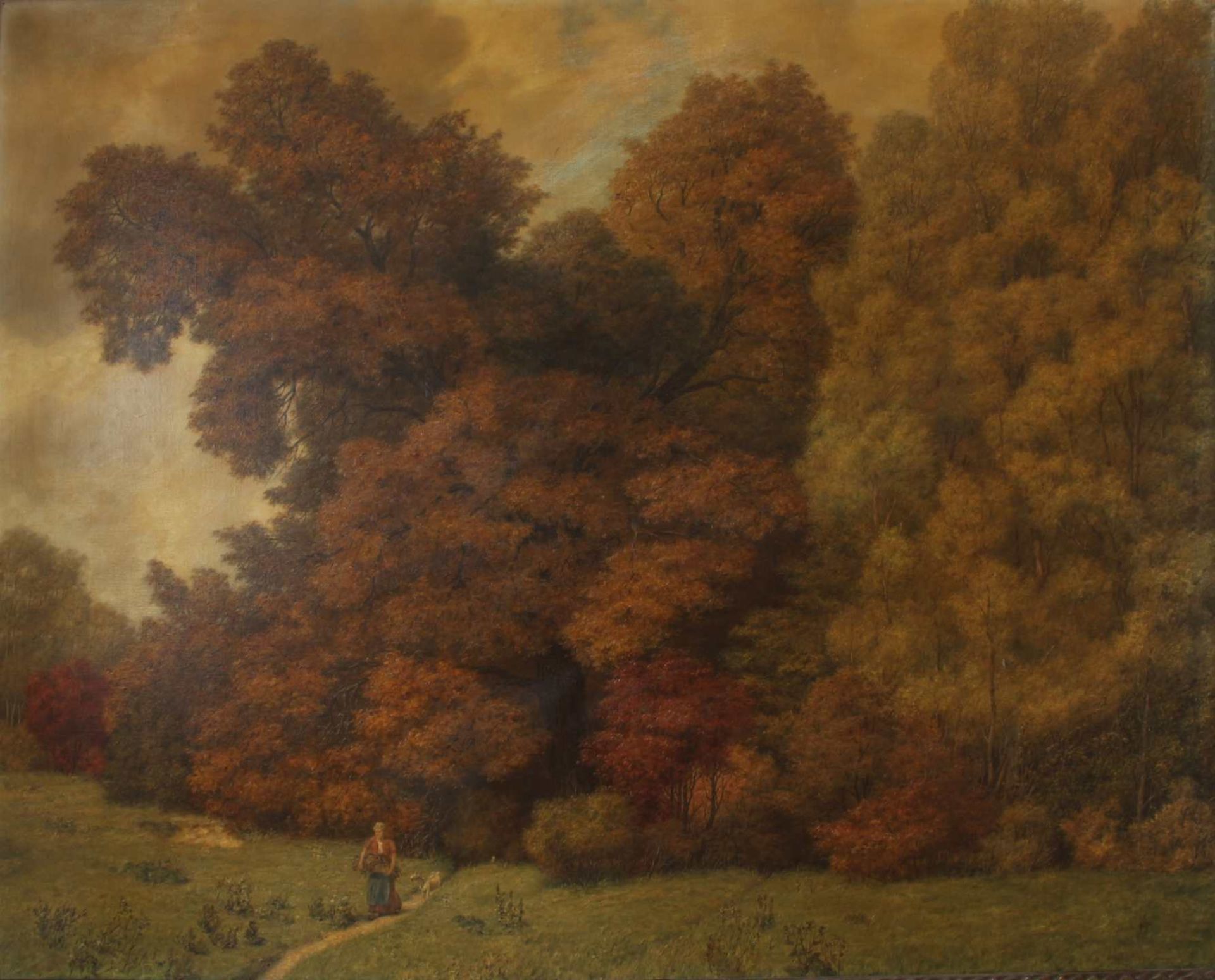 Marcel Kammerer (1878-1959) Waldlandschaft mit Ziegenmädchen 1942, forest landscape with girl,