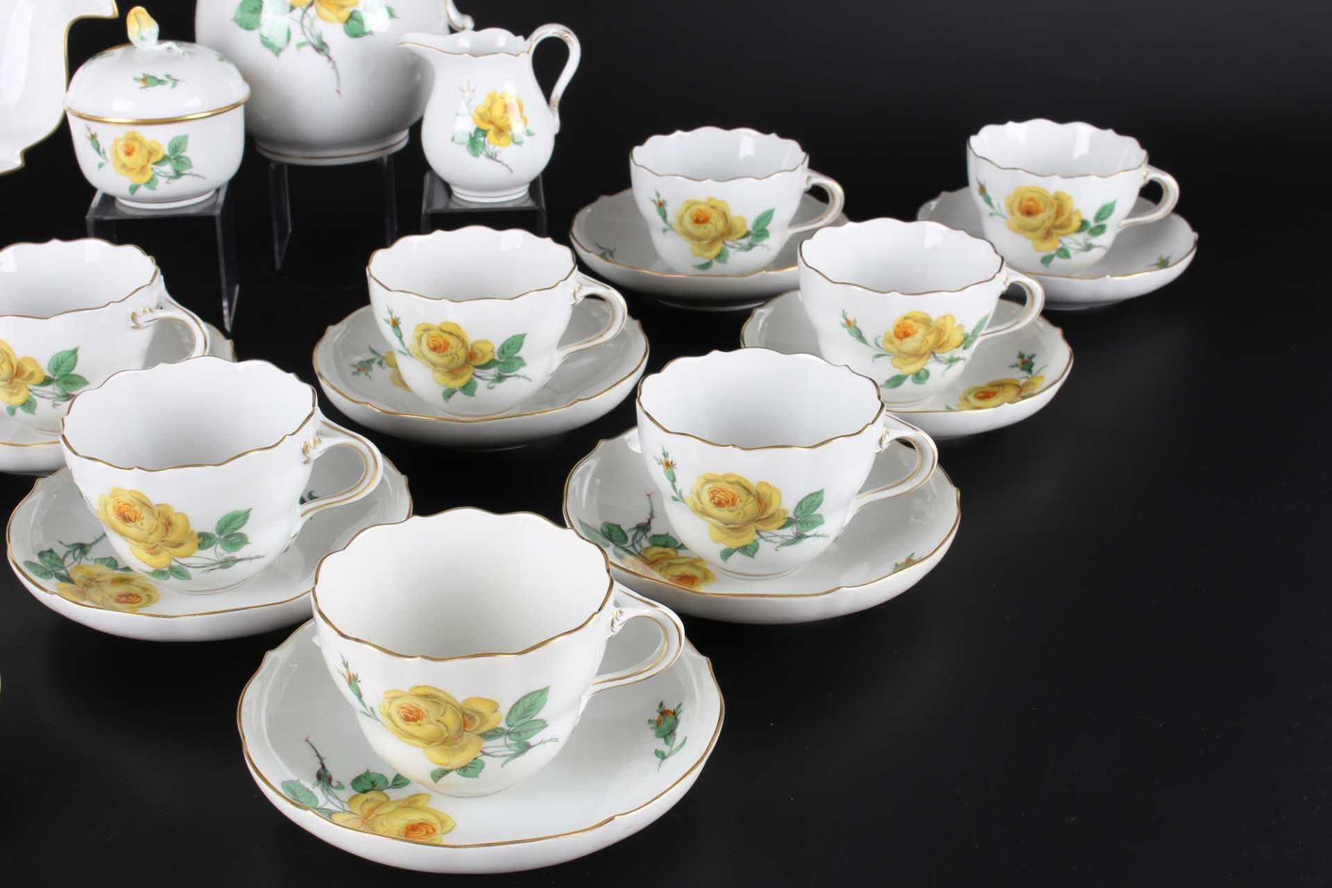 Meissen Gelbe Rose Kaffeeservice für 8 Personen, coffee set for 8 pers., - Image 5 of 6