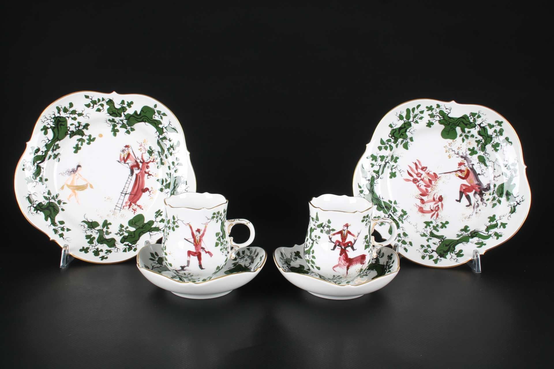 Meissen Kaffeeservice Jägerlatein, coffee set, - Image 9 of 11