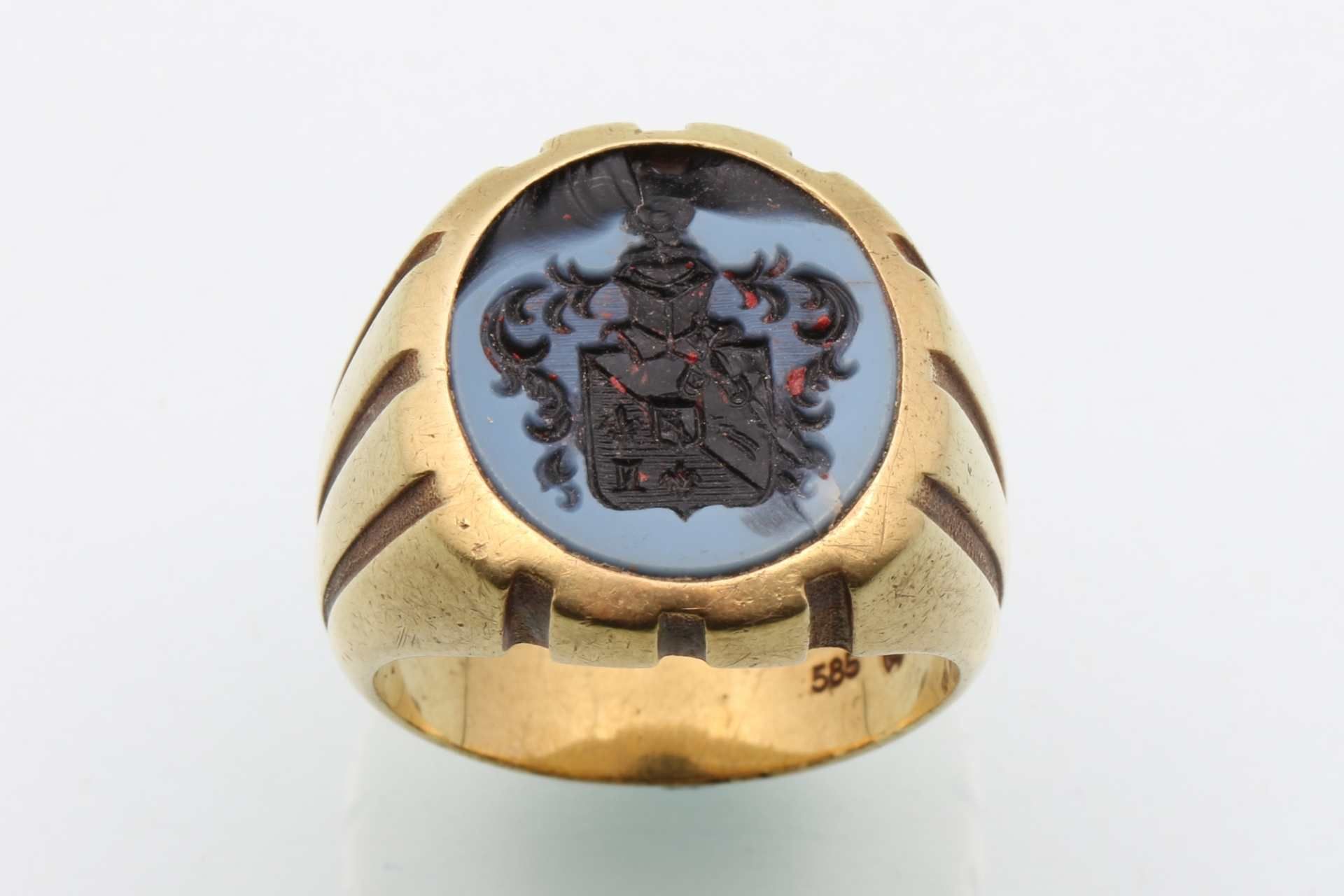 Massiver 585 Gold Siegelring, gold seal ring,