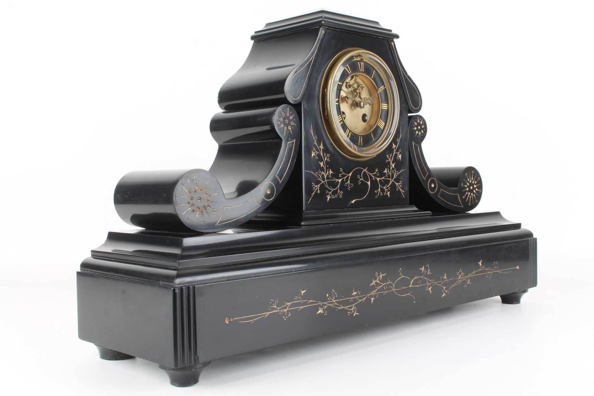 Kaminuhr mit offener Brocot-Hemmung und Beisteller, Frankreich um 1890, french mantel clock, - Image 2 of 6