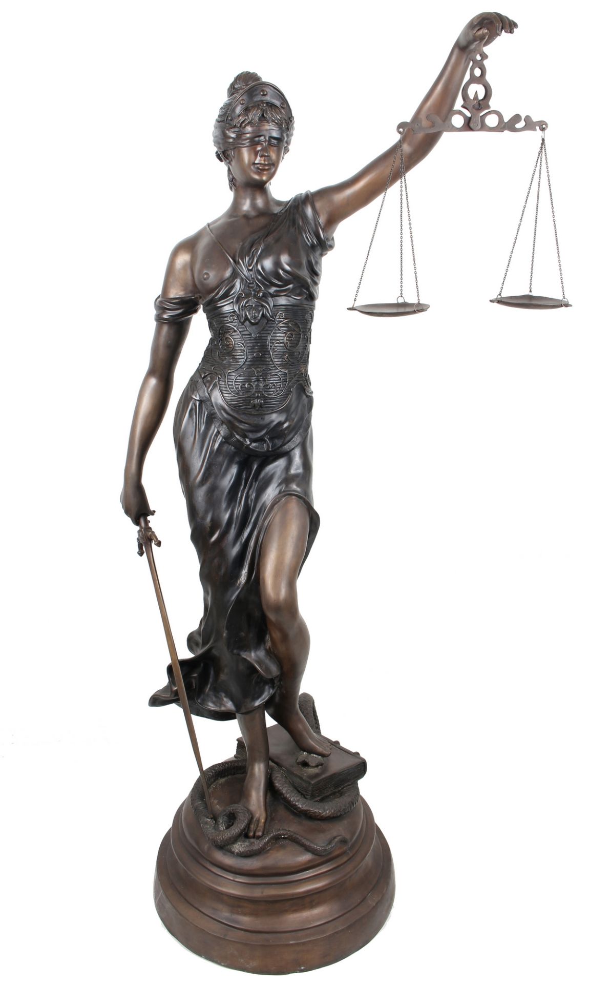 Übergroße Bronze Skulptur Justitia H 168 cm, XXL bronze of the Lady Justice H 168 cm,