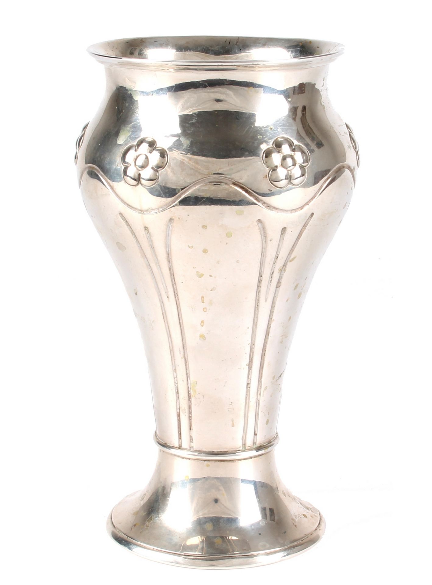 Jugendstil Silber Vase, denmark silver vase art nouveau,