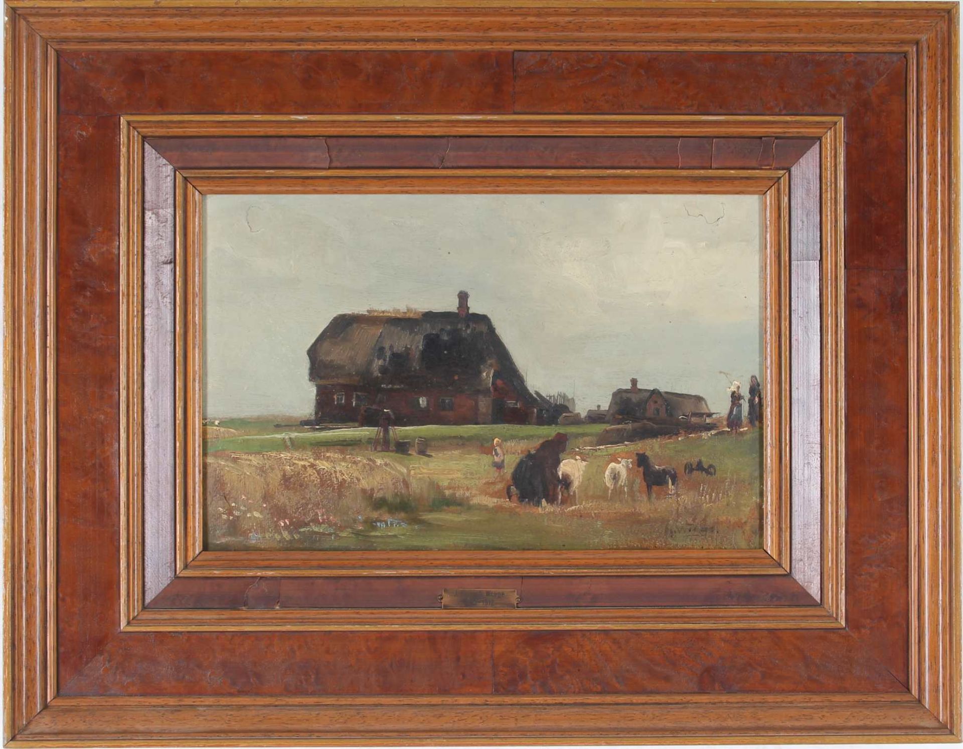 Joachim Heinrich Wrage (1843-1912) Bauernhof in Holstein, farmstead, - Image 2 of 4
