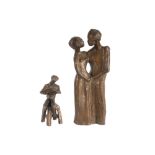 Eva de Maiziere (1915-2003) - 2 Bronzefiguren, Der Leser und Liebespaar, 2 bronze sculptures,