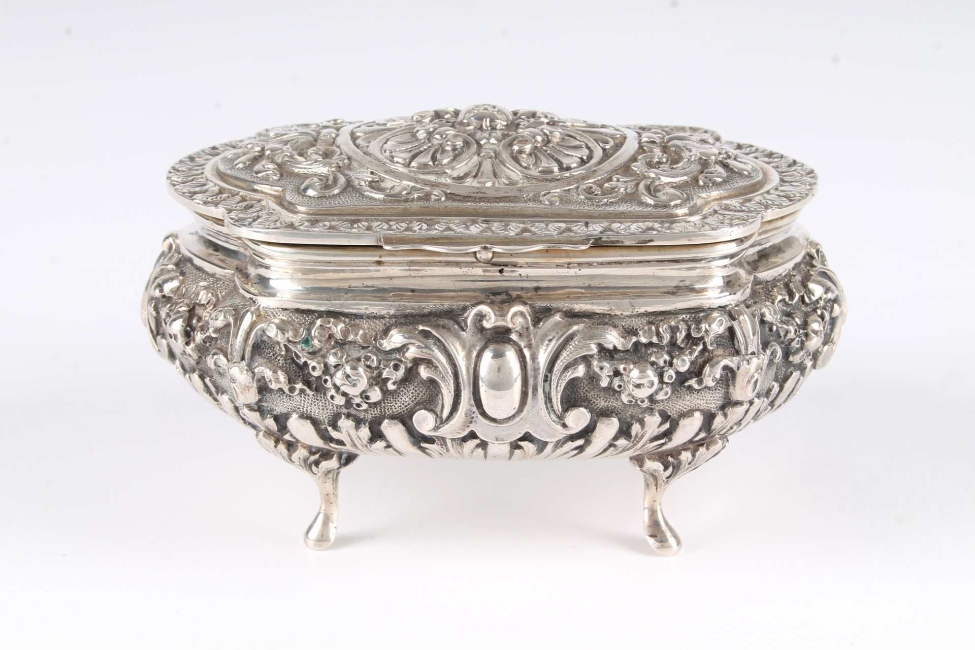 800 Silber Schmuckdose, silver jewelry box art nouveau, - Image 3 of 7