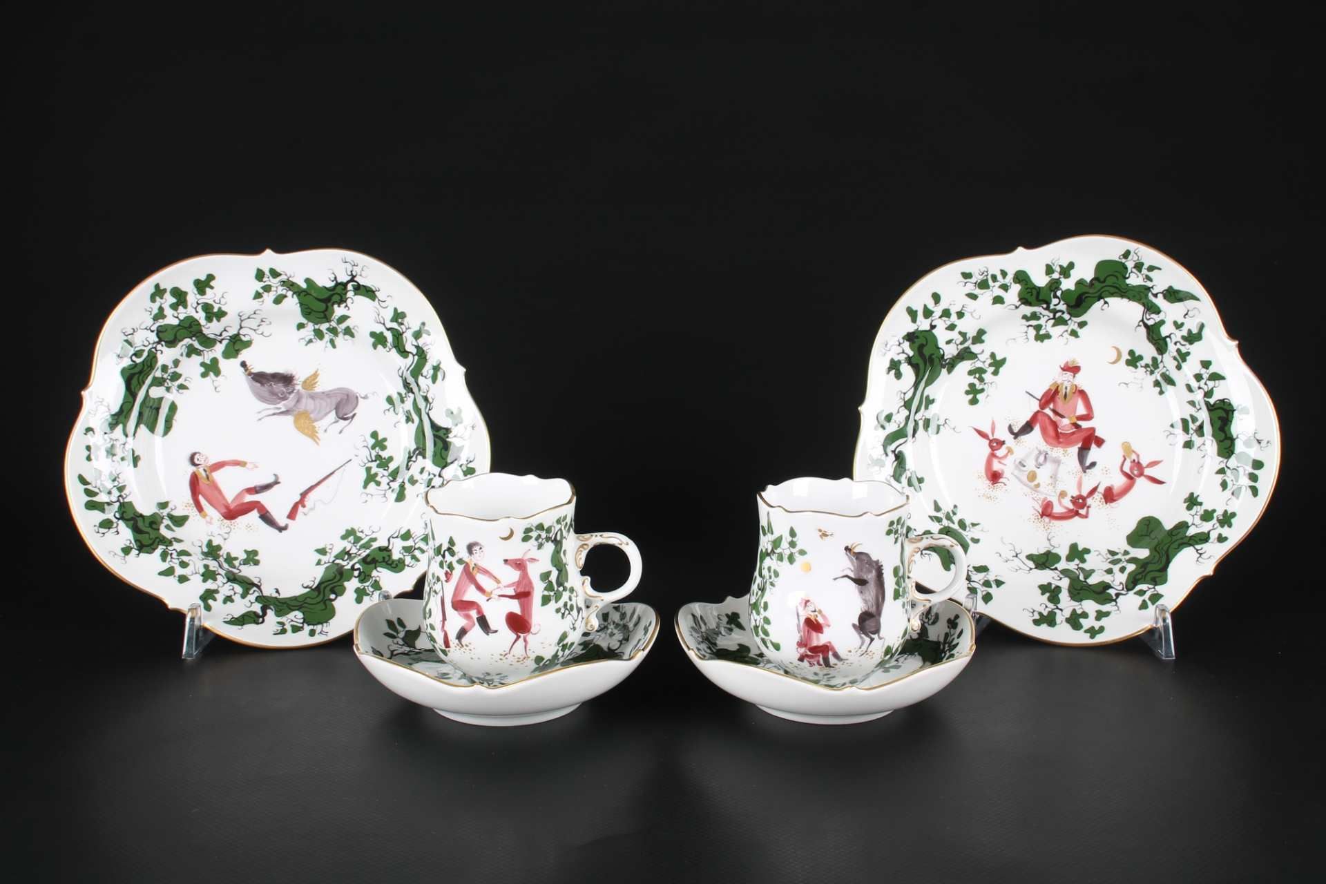 Meissen Kaffeeservice Jägerlatein, coffee set, - Image 8 of 11