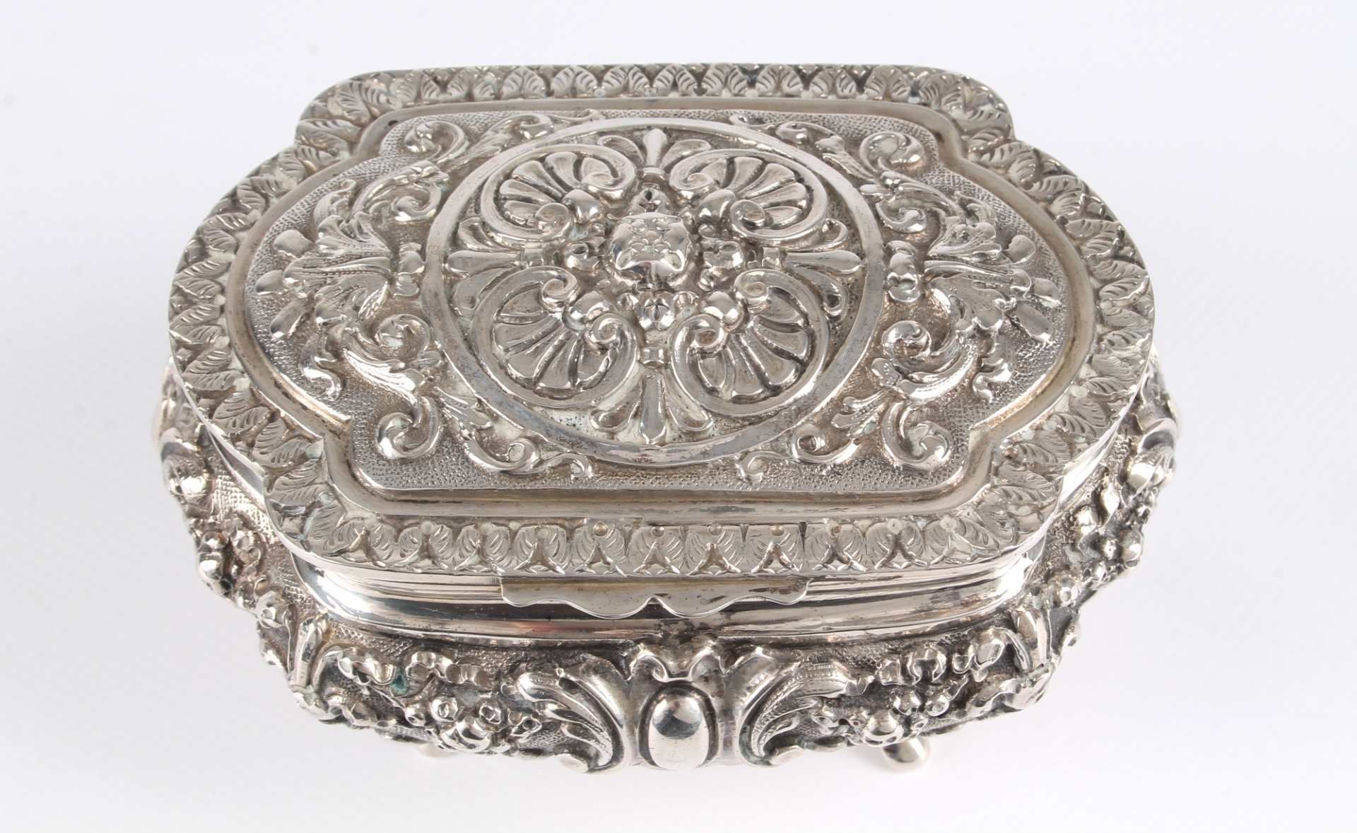 800 Silber Schmuckdose, silver jewelry box art nouveau, - Image 2 of 7