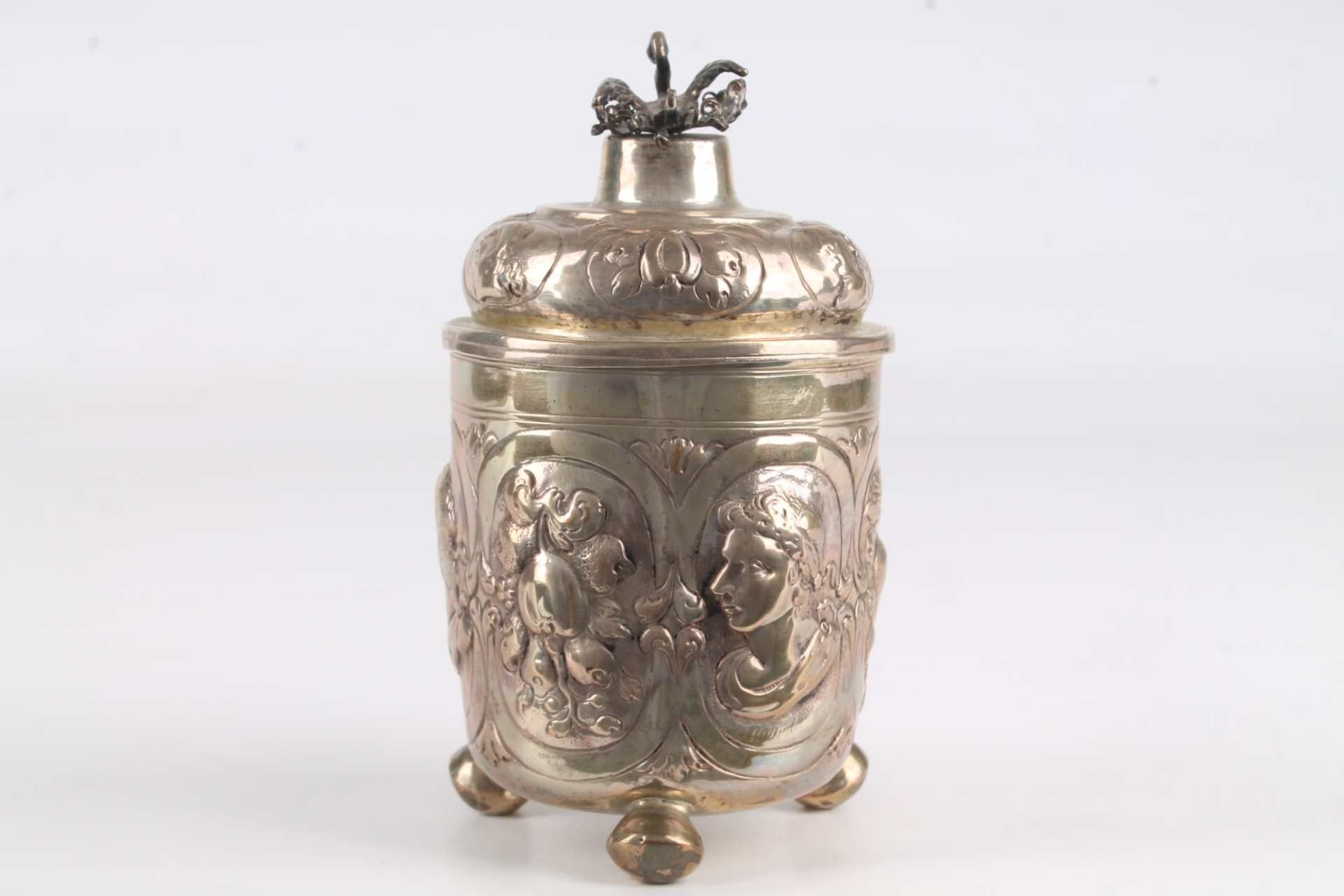 Nürnberg 18. Jahrhundert Silber Kugelfuß Deckelpokal, silver goblet 18th century, - Image 3 of 9