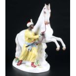 Meissen Mohr mit Schimmel, moor with white horse,