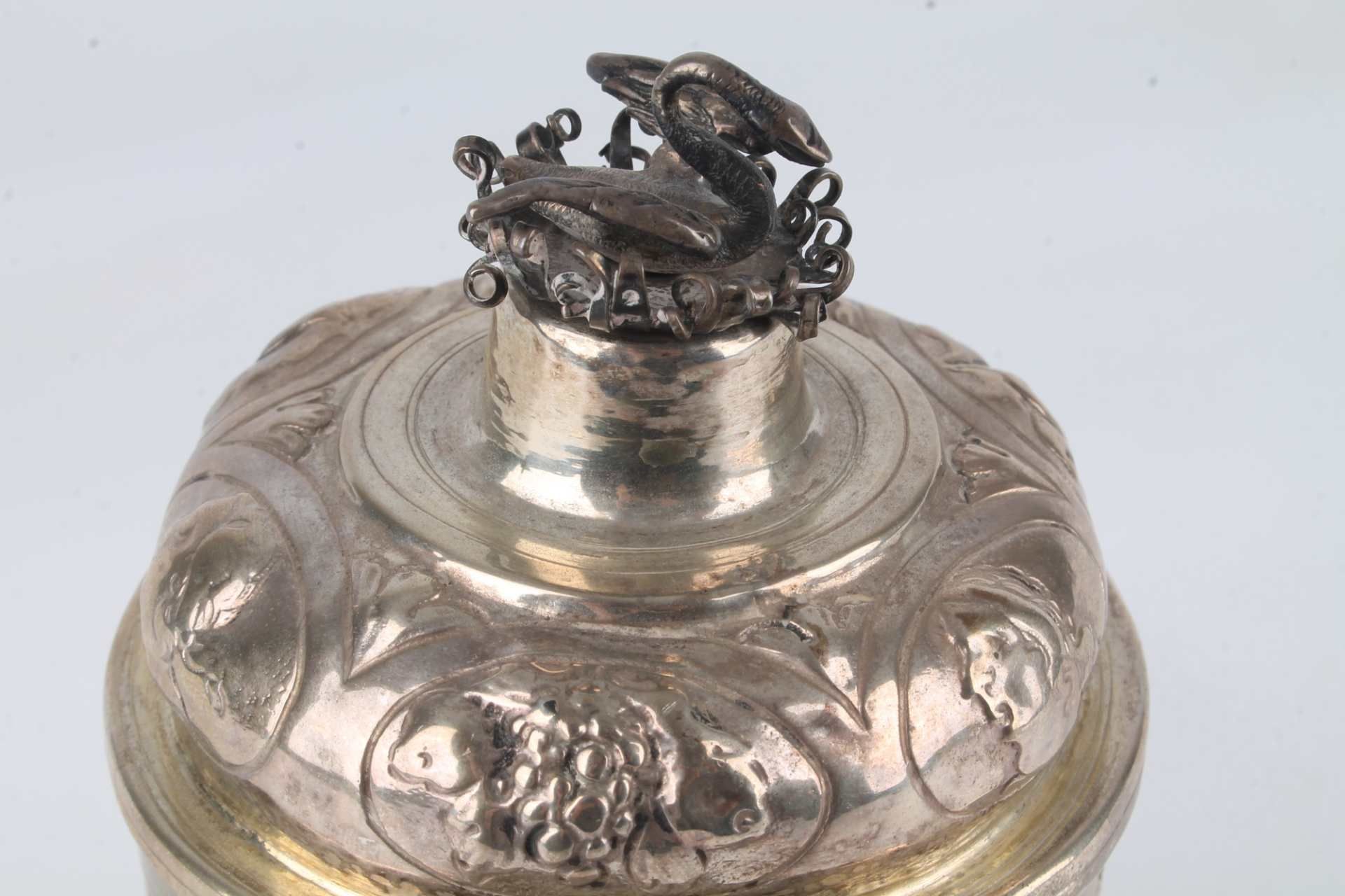 Nürnberg 18. Jahrhundert Silber Kugelfuß Deckelpokal, silver goblet 18th century, - Image 6 of 9