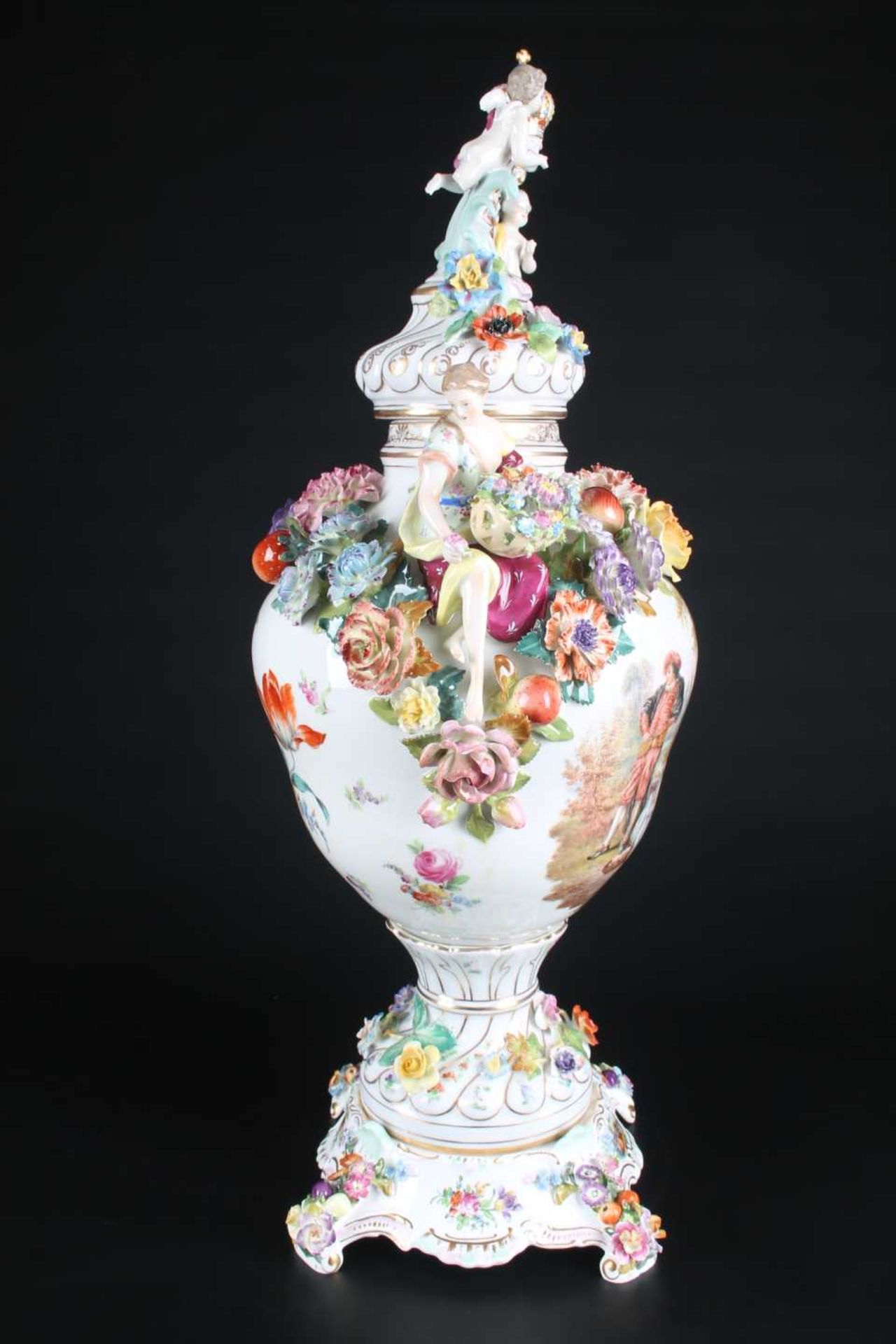 Große Potpourri Vase Potschappel Dresden, huge potpourri vase, - Image 5 of 9