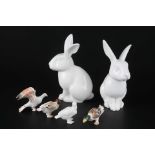 KPM Berlin 6 Tierfiguren, 6 animal porcelain sculptures,