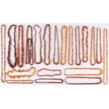 20 Bernsteinketten Amber, necklaces,