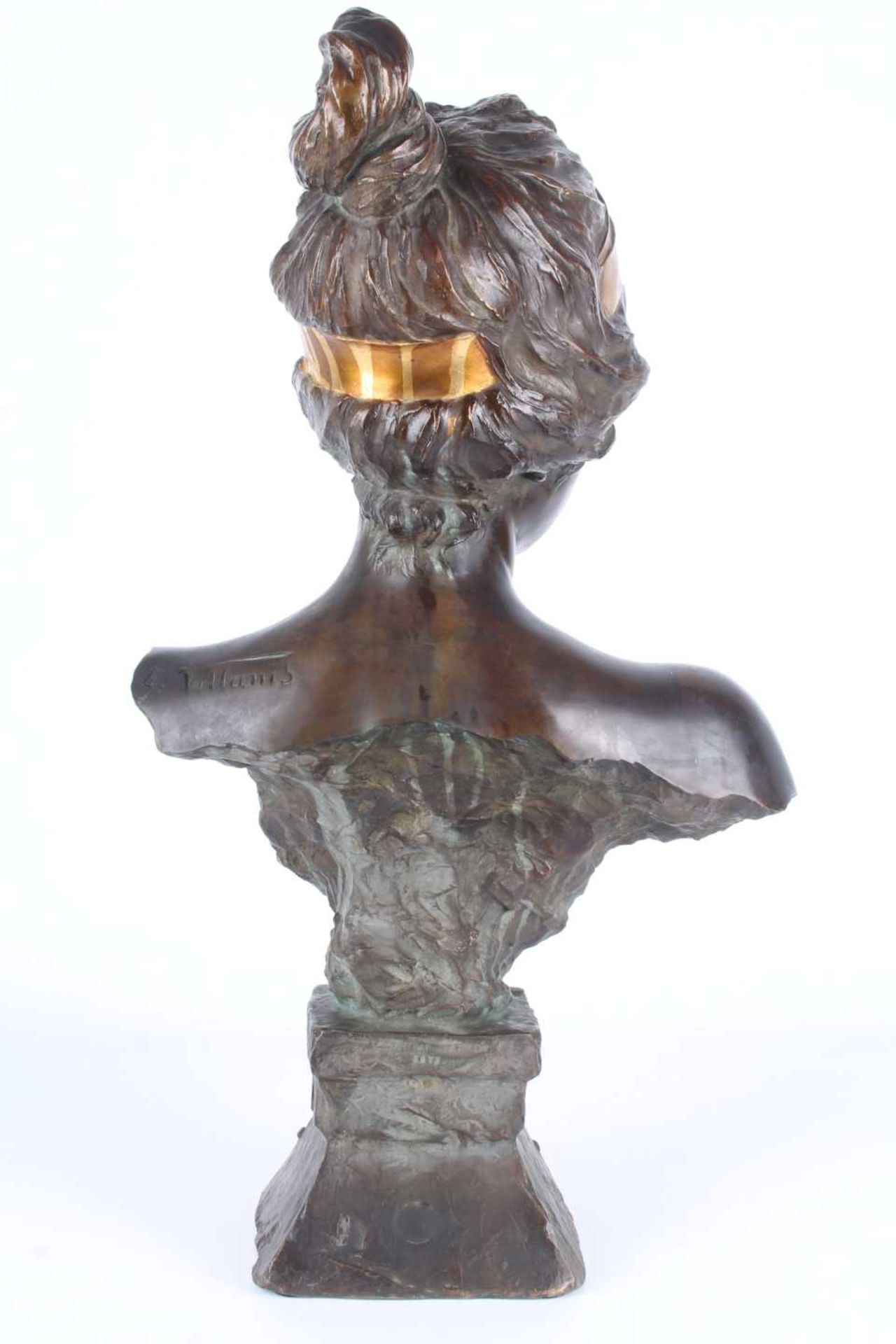 Emmanuel Villanis (1858-1914) Bronze Büste von Tanagra, bronze bust of Tanagra, - Image 4 of 8