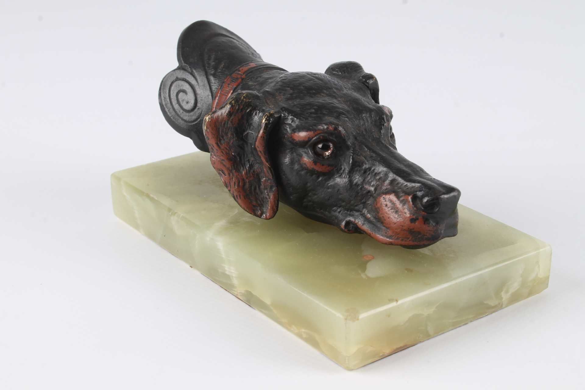 Bronze Hundekopf mit Klemmfunktion, doghead with clamp, - Image 3 of 4