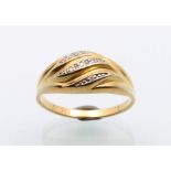 333 Goldring mit Diamanten, 333 gold ring with diamonds,