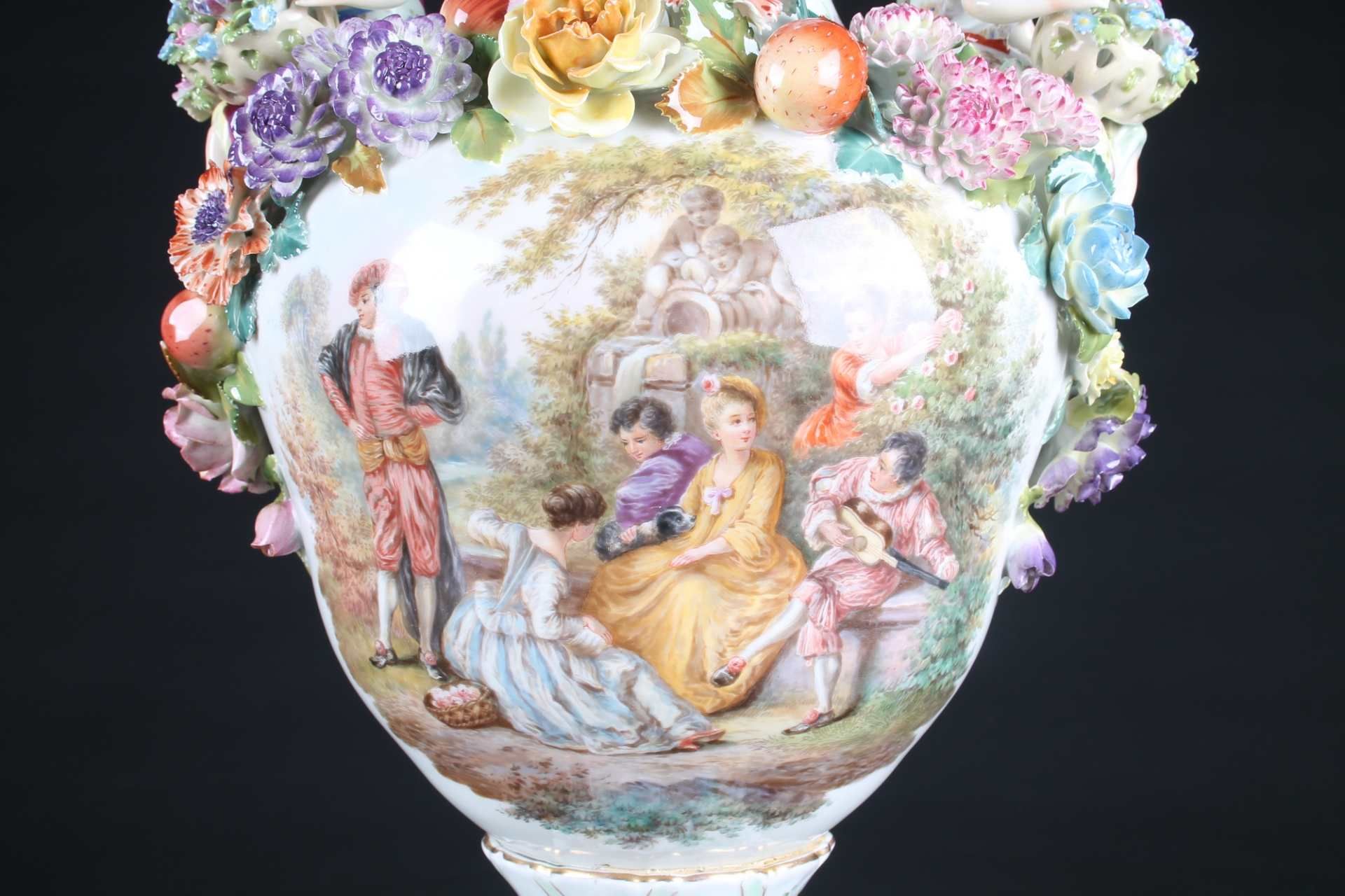 Große Potpourri Vase Potschappel Dresden, huge potpourri vase, - Image 3 of 9