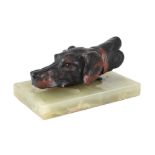Bronze Hundekopf mit Klemmfunktion, doghead with clamp,